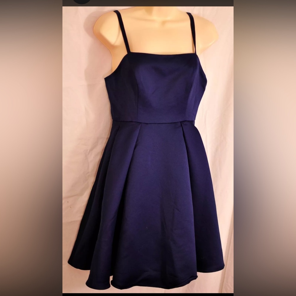 Wendy bird satin navy dress size 10 new without tags modcloth